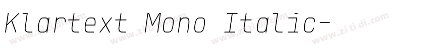 Klartext Mono Italic字体转换